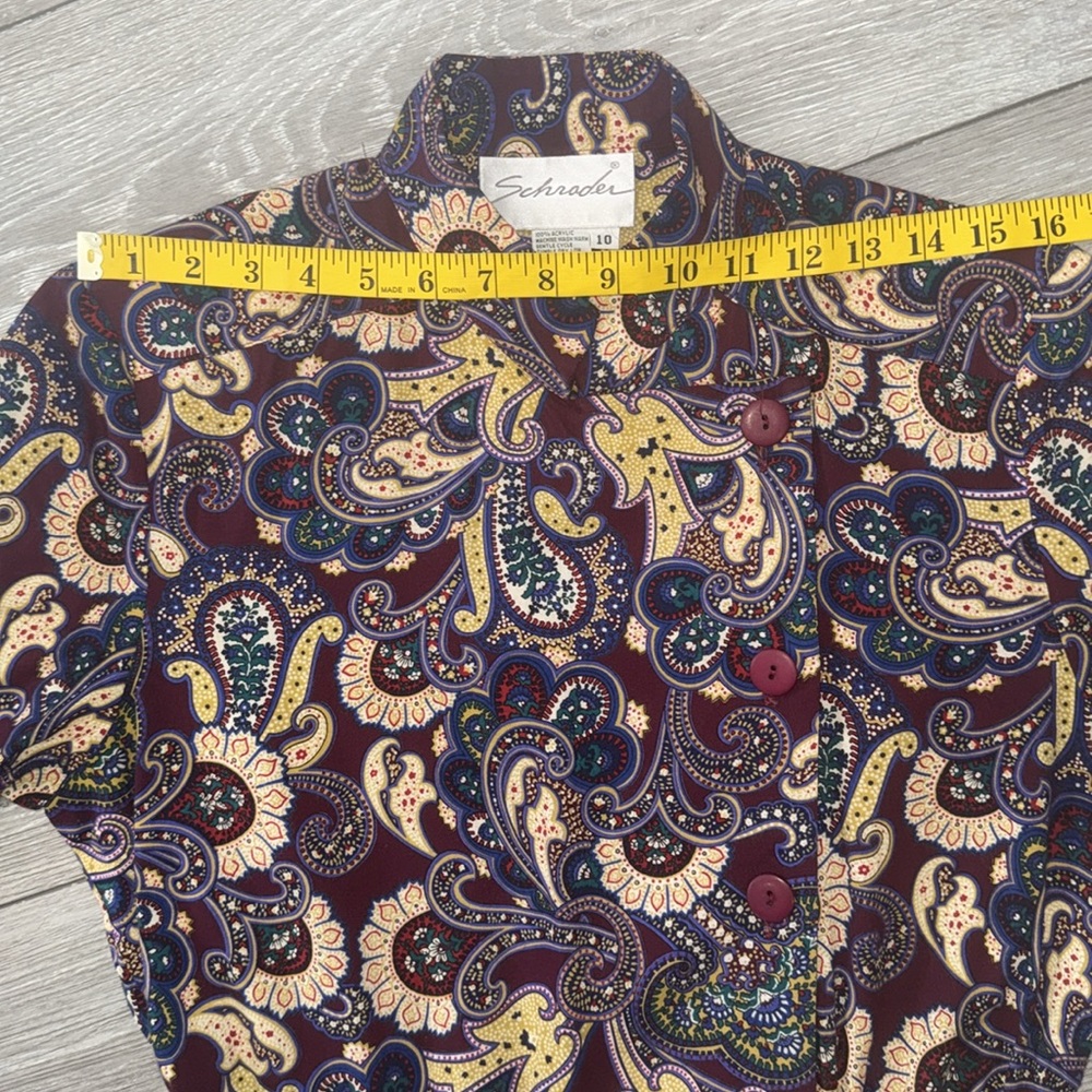 Vintage 80s Schrader Paisley Secretary Dress - Picture 6 of 17